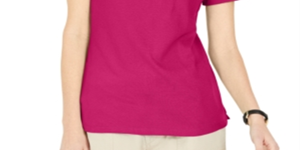Karen Scott Women's  Lace-up Layered-Look Top  Pink Size XS