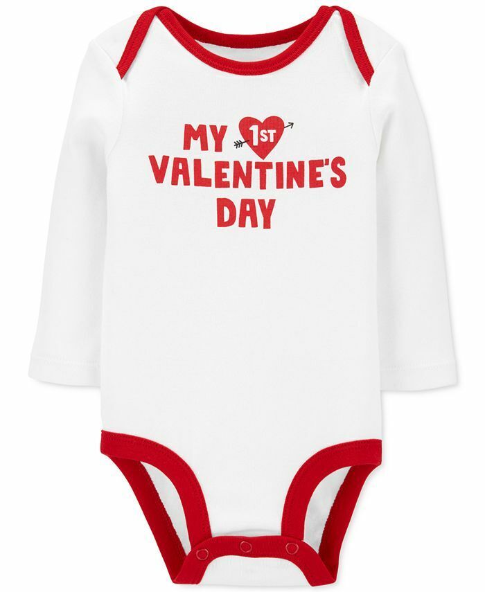 Carter's Baby Boy's & Girl's 1st Valentine's Day Bodysuit White Size 9 MOS