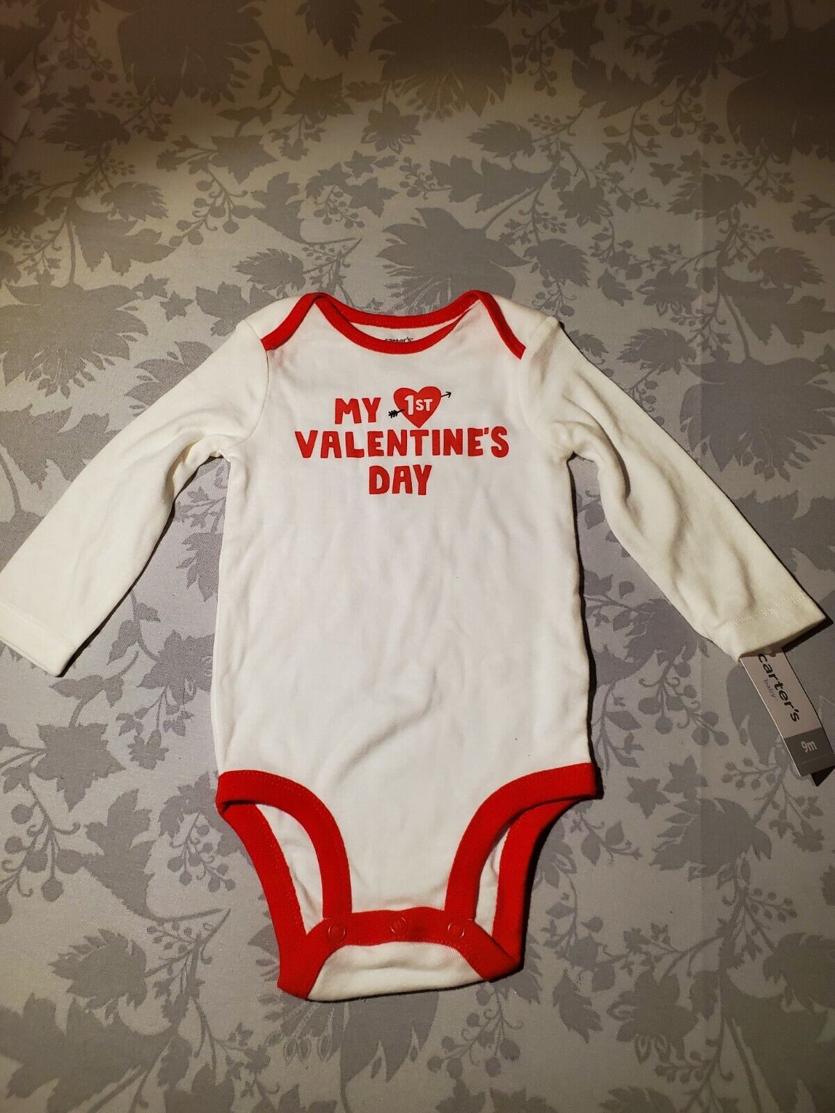 Carter's Baby Boy's & Girl's 1st Valentine's Day Bodysuit White Size 9 MOS