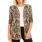 JM Collection Women's Patterned Cardigan Sweater Black Size Petite L