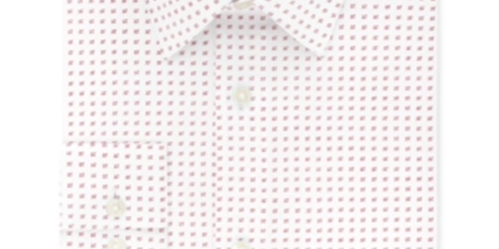 Calvin Klein Men's Stretch Print Dress Shirt Crimson Red Size 16X34-35