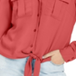 Inc International Concepts Women's Petite Tie-Front Utility Shirt Grapefruit Petite S