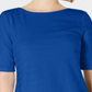 Charter Club Women's Texture-Striped Elbow-Sleeve T Northern Lights Size  L