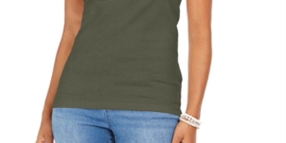 Style & Co Women's Tank Top Olive Sprig XXL