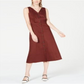 Alfani Women's  Petite Button-Through MIDI Dress  Brown Size 16 P