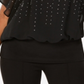 JM Collection Women's Jewel-Embellished Top  Black Size XS
