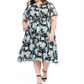 Alfani Women's Printed Shirtdress Blue Size -3X