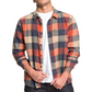 Quiksilver Men's Motherfly Long Sleeve Flannel Shirt Pink Size Small