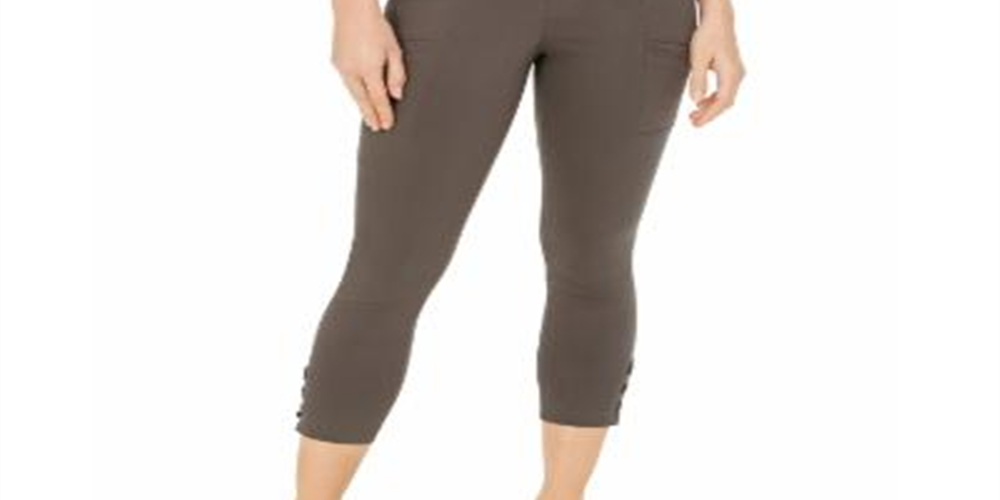 Style & Co Women's Cropped Utility Pants Green Size 8