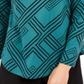 JM Collection Women's Printed Turtleneck Top Green Size Petite S