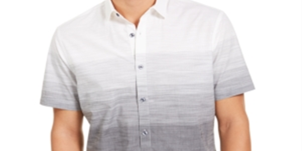 Inc International Concepts Men's Ombre Shirt - White/Black Size M