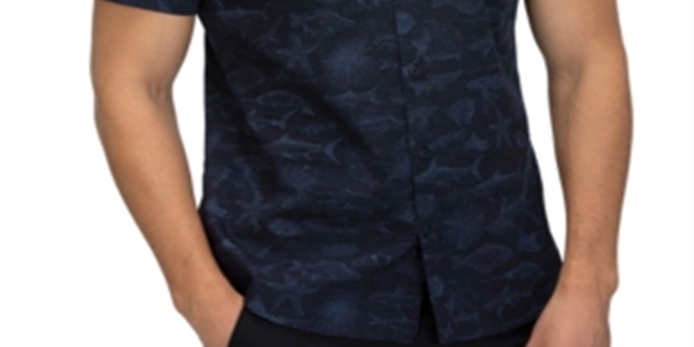 Hurley Men's Gone Fishin' Shirt - Obsidian Blue Size L