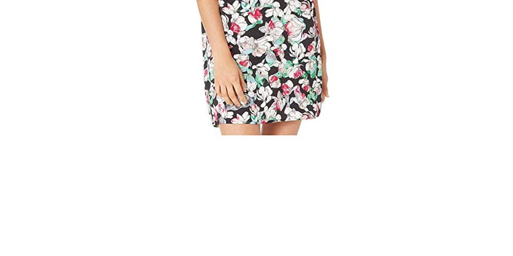BCBGMAXAZRIA महिलाओं के लिए फ्लोरल प्रिंट शिफ्ट ड्रेस फ्लोरल साइज़ L