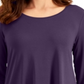 JM Collection Women's 3/4-Sleeve Top  Purple Size XS