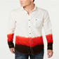 INC Men's Benny Linen Blend Ombre Button-Down Shirt White Size XS