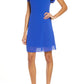 Vince Camuto Women's High-Neck Ruffle-Sleeve Shift Blue 14