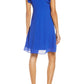 Vince Camuto Women's High-Neck Ruffle-Sleeve Shift Blue 14