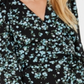 INC International Concepts Women's Printed Wrap Blouse Black Size Petite Medium