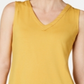 JM Collection Women's  Glitter-Trim Tank Top Yellow Size X-Large