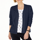 Karen Scott Women's Open-Front Cardigan Blue Size Small