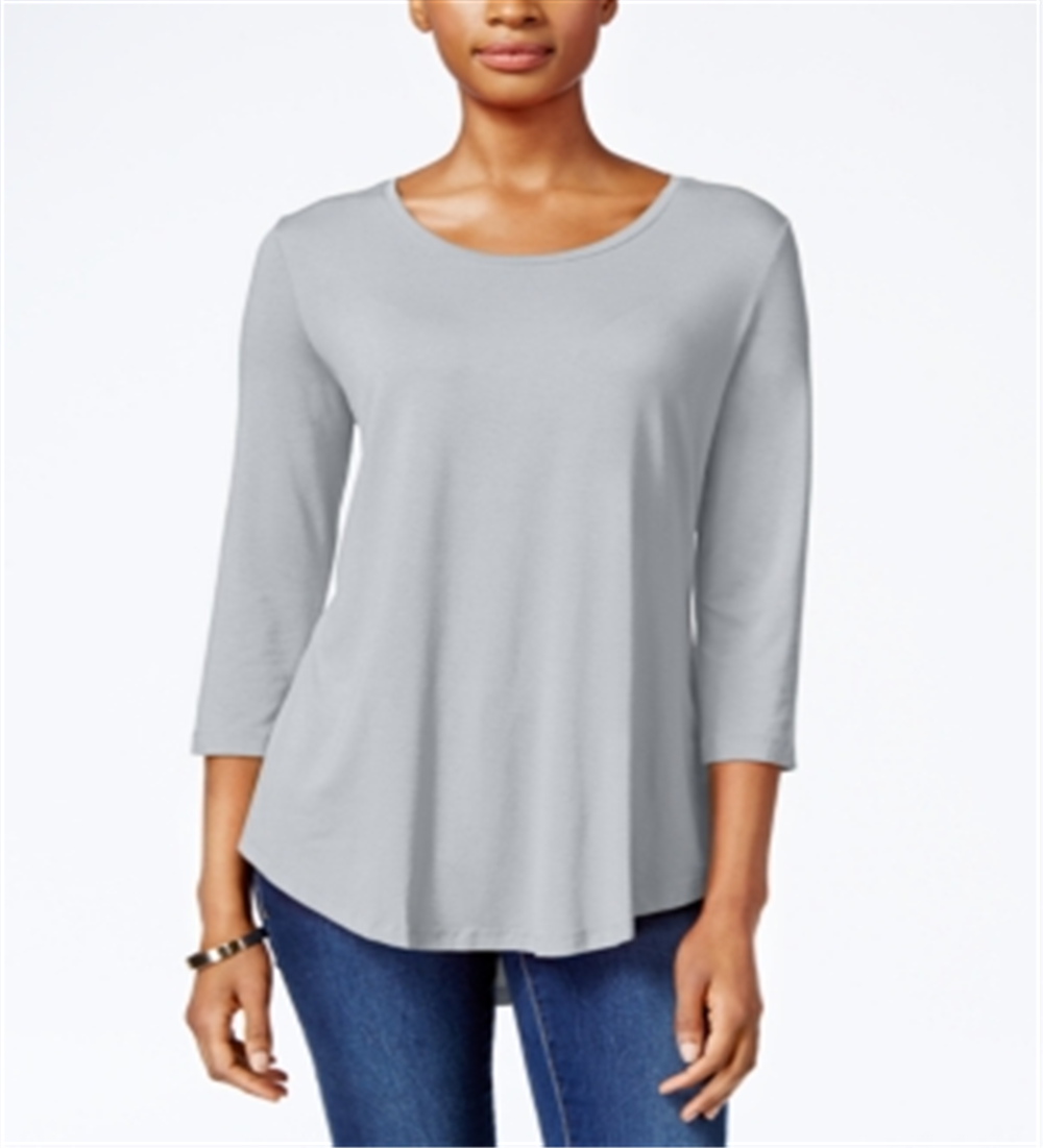 JM Collection Women's 3/4 Sleeve Top Gray Size XX-Large
