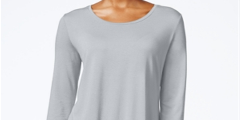 JM Collection Women's 3/4 Sleeve Top Gray Size XX-Large