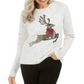 Karen Scott Women's Sequin Reindeer Sweater White Size Petite Medium