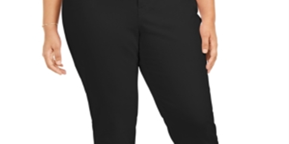 Style & Co Women's Plus Tummy Control Cropped Cuffed Jeans Black Size Petite Small