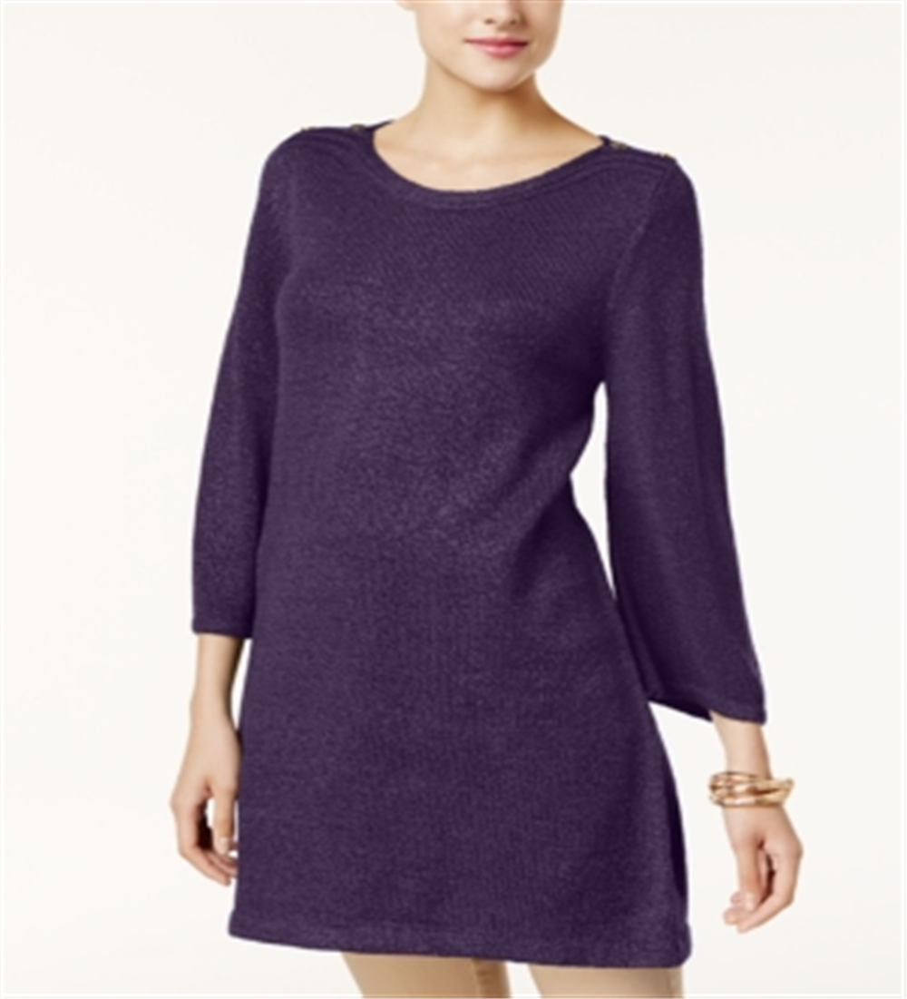 Karen Scott Women's Marled Boat-Neck Sweater Purple Size X-Small