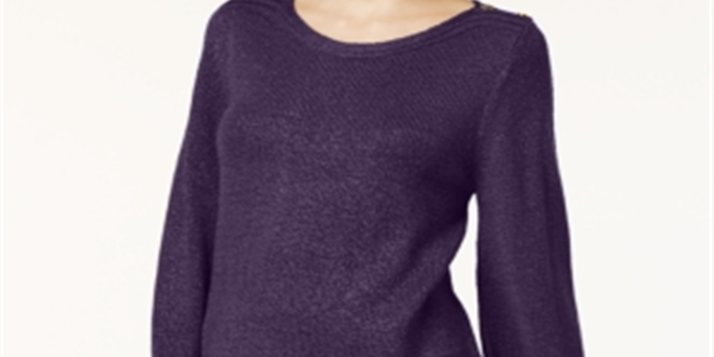 Karen Scott Women's Marled Boat-Neck Sweater Purple Size X-Small