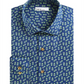 Bar III Men's Maxs Tossed Pineapple Slim Fit Print Button Down Shirt Blue Size XL