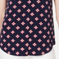 Charter Club Women's V Neck Printed Blouse Navy Size PSM