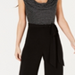 Connected Apparel Women's  Embellished Sleeveless Cowl Neck Evening Jumpsuit Black Size 12