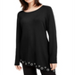 Inc International Concepts Women's Grommet-Hem Top - Deep Black Size M