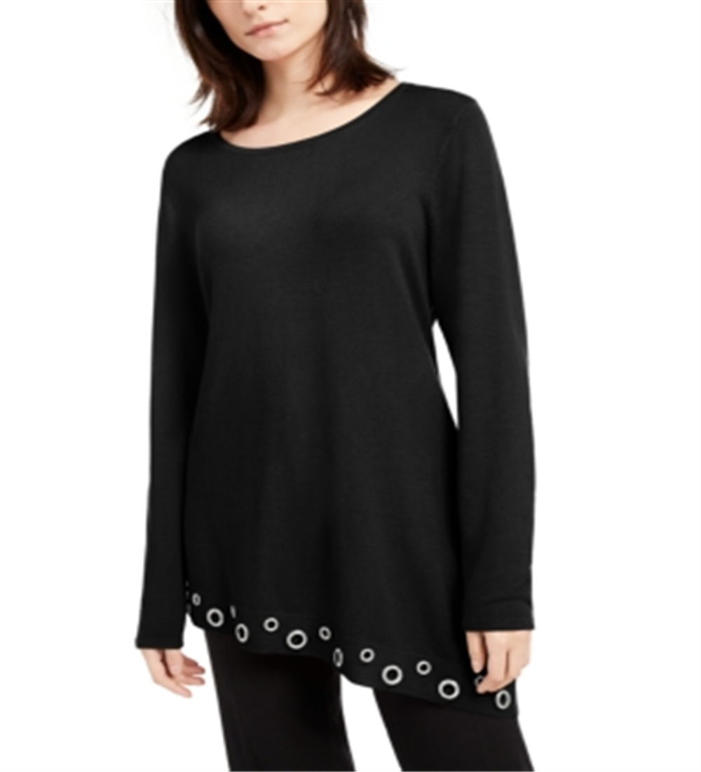 Inc International Concepts Women's Grommet-Hem Top - Deep Black Size M