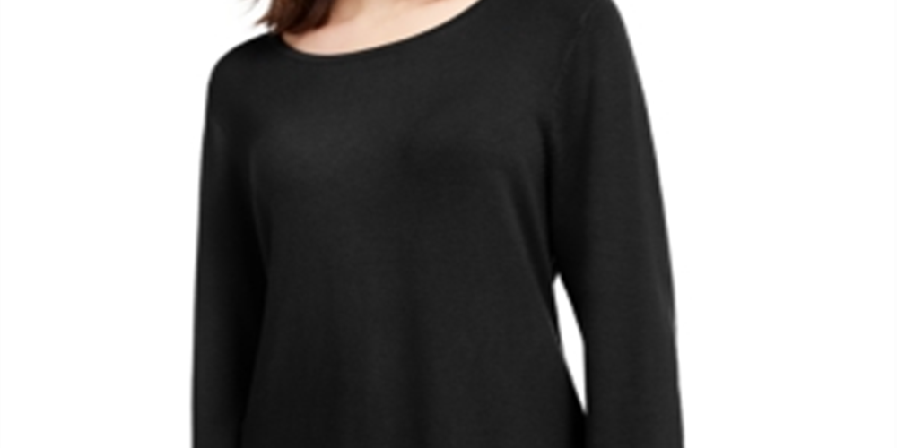 Inc International Concepts Women's Grommet-Hem Top - Deep Black Size M
