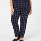 Charter Club Women's Plus Lexia Windowpane Plaid Pants Blue Size 22W