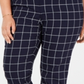 Charter Club Women's Plus Lexia Windowpane Plaid Pants Blue Size 22W