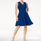 Charter Club Women's Lace Fit & Flare Dress Blue Size Small