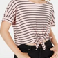 Hooked up by Iot Women's Juniors' Tie-Front Dolman-Sleeved Top Pink Size M