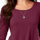 Style & Co Women's Chiffon Hem Top Burgundy Size X-Large