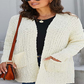 VLRSY Women's Open Cardigans Pebble Beach Textured Open Cardigan White Size XL