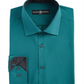 Society Of Threads Men's Slim Fit Solid Dress Shirt Green Size XX-Large