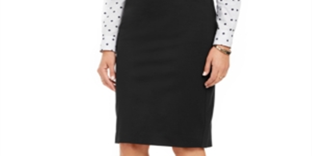 Charter Club Women's Ponte Knit Pencil Skirt Black Size 18