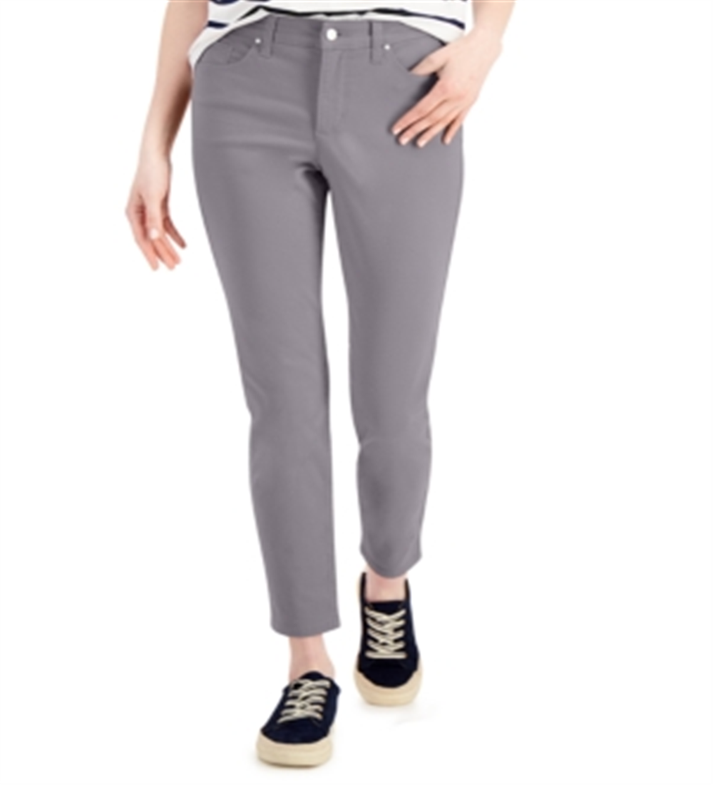 Charter Club Women's Bristol Tummy Control Skinny Jeans Gray Size 10