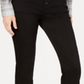 INC International Concepts Women's Curvy Fringe Hem Button Front Straight Leg Jeans Black Size 6
