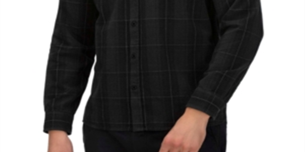 Hurley Men's Hendrick Flannel Long Sleeve Shirt Black Size Medium