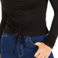 Bar III Women's Ruched Tie Front Crop Top Black Size Small