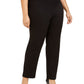 JM Collection Women's Plus Tummy Control Straight Leg Pull on Pants Black Size Petite Small