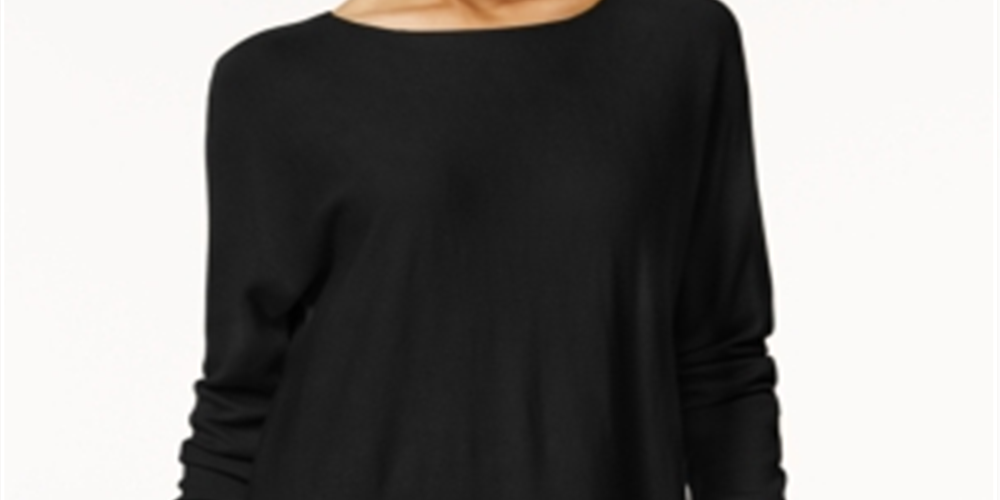 INC International Concepts Women's Shirttail Sweater Black Size X-Small